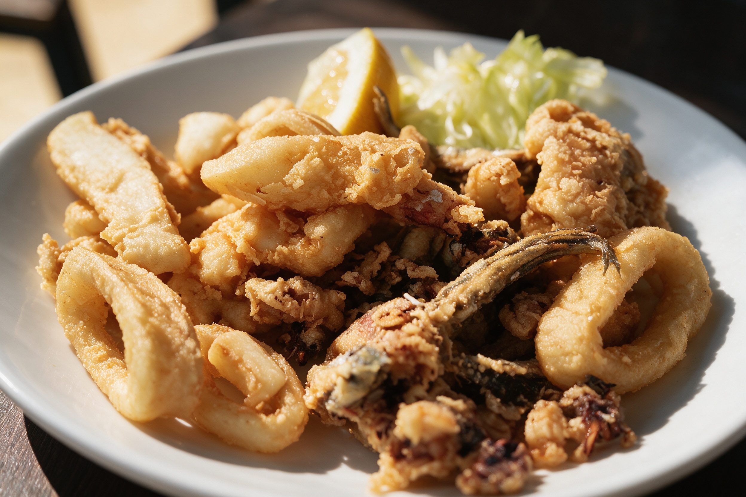 Fritura de pescado con calamares y pescadito